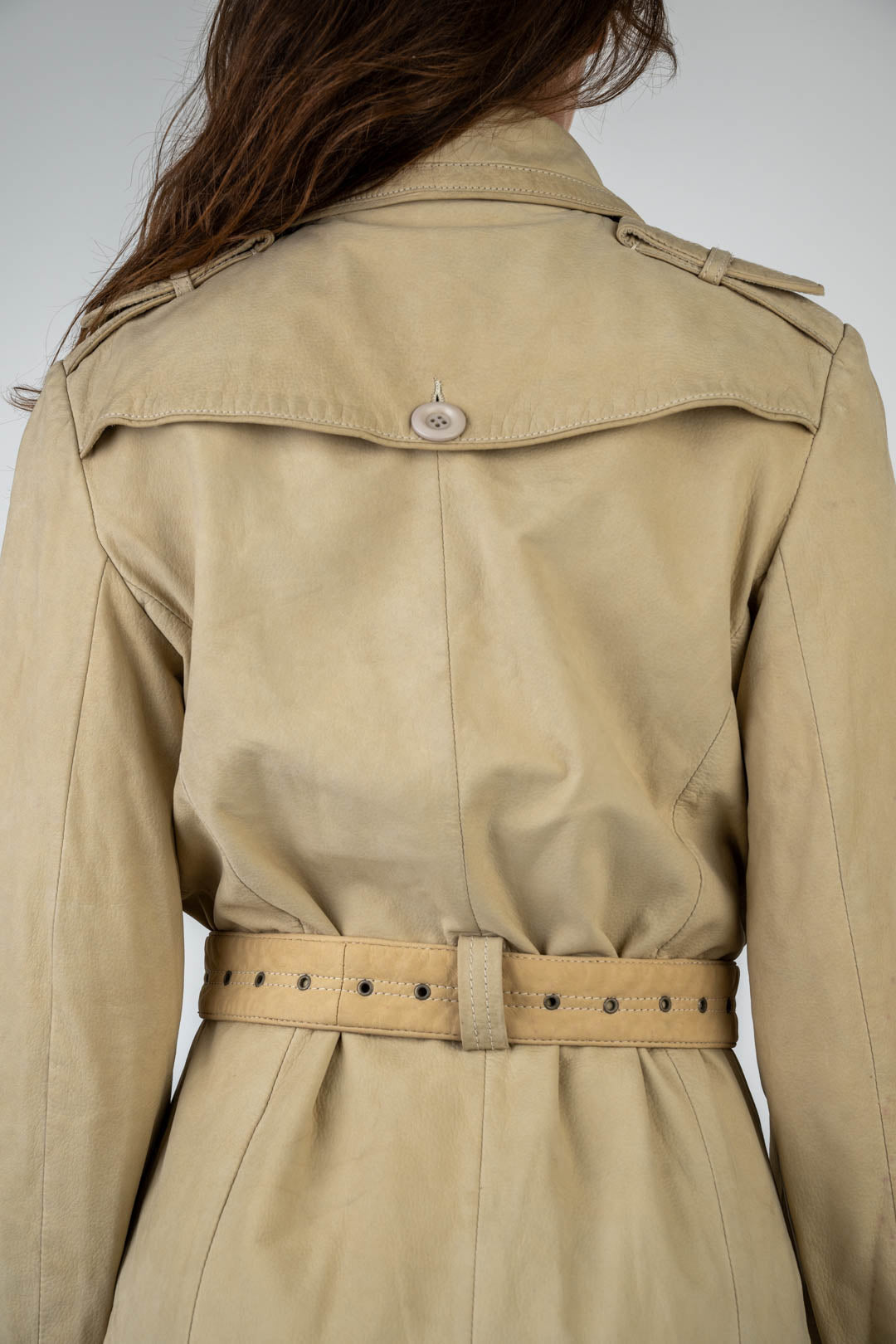 Oat Leather Trench Coat