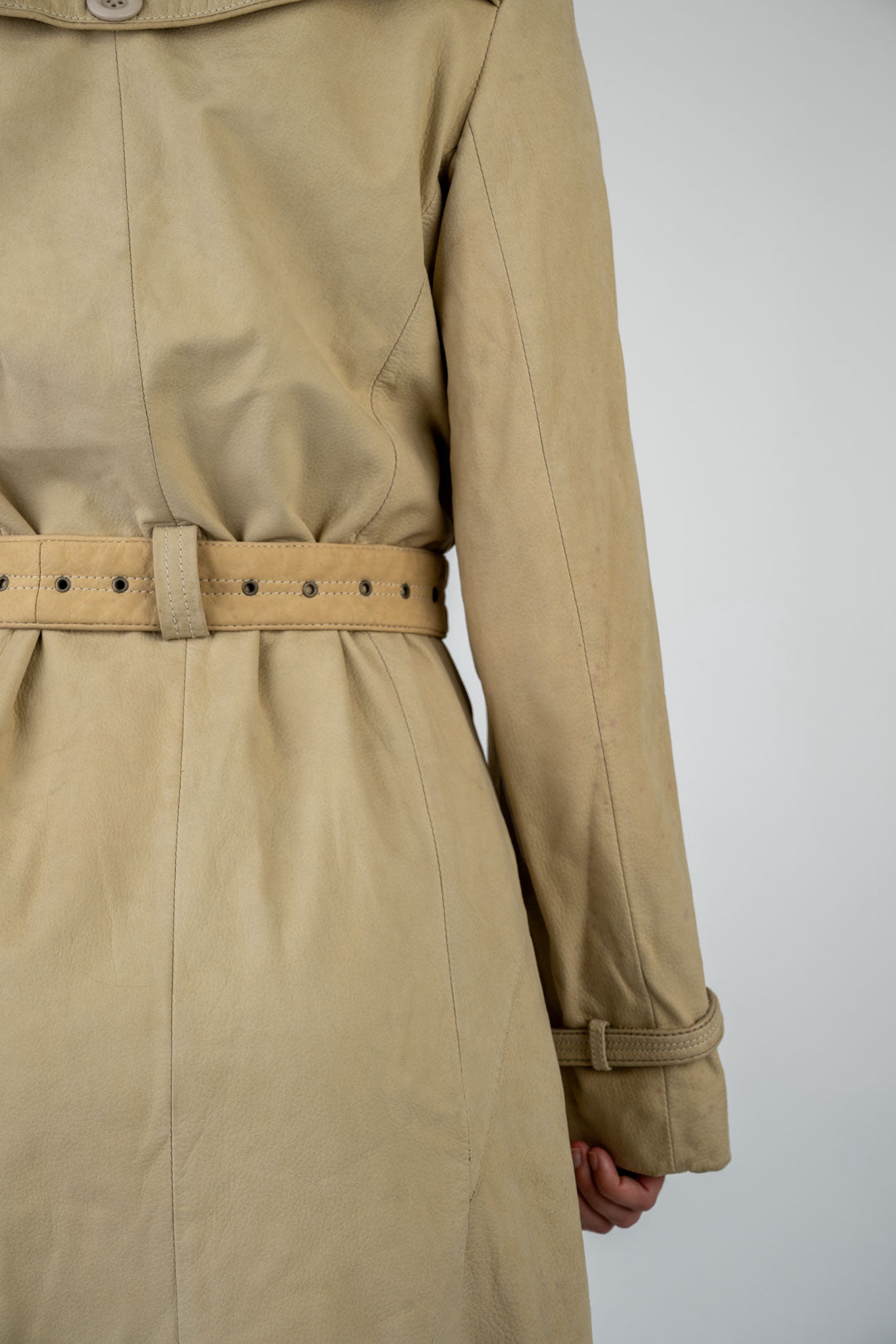 Oat Leather Trench Coat