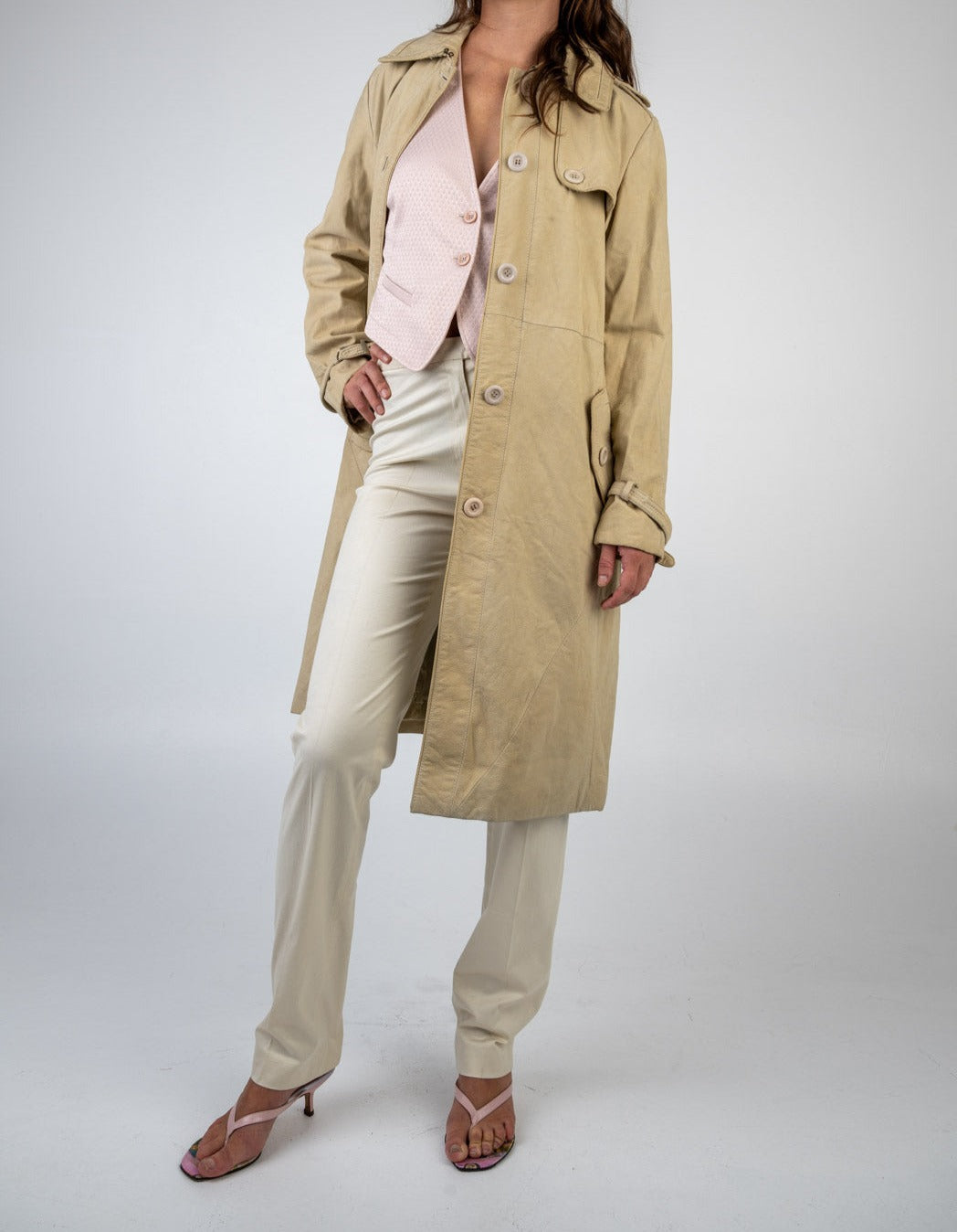 Oat Leather Trench Coat