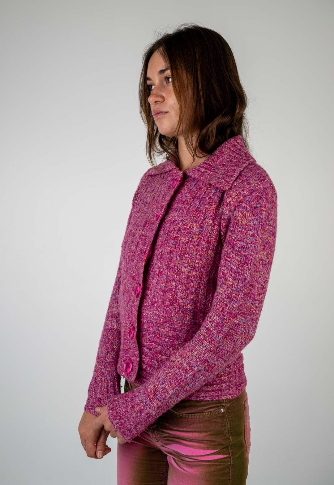 Rose Marbled Knit Cardigan