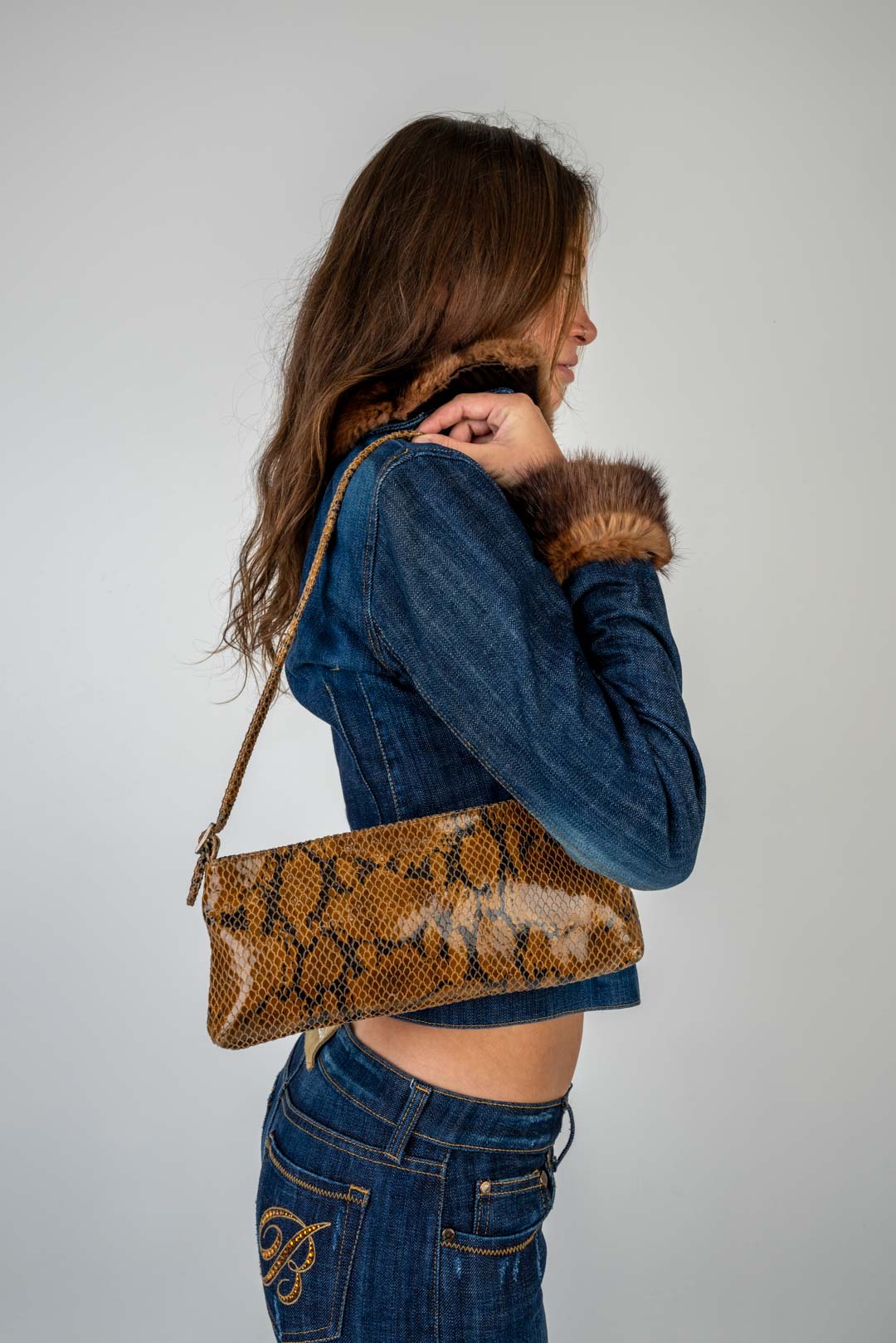 Leather Serpentine Purse