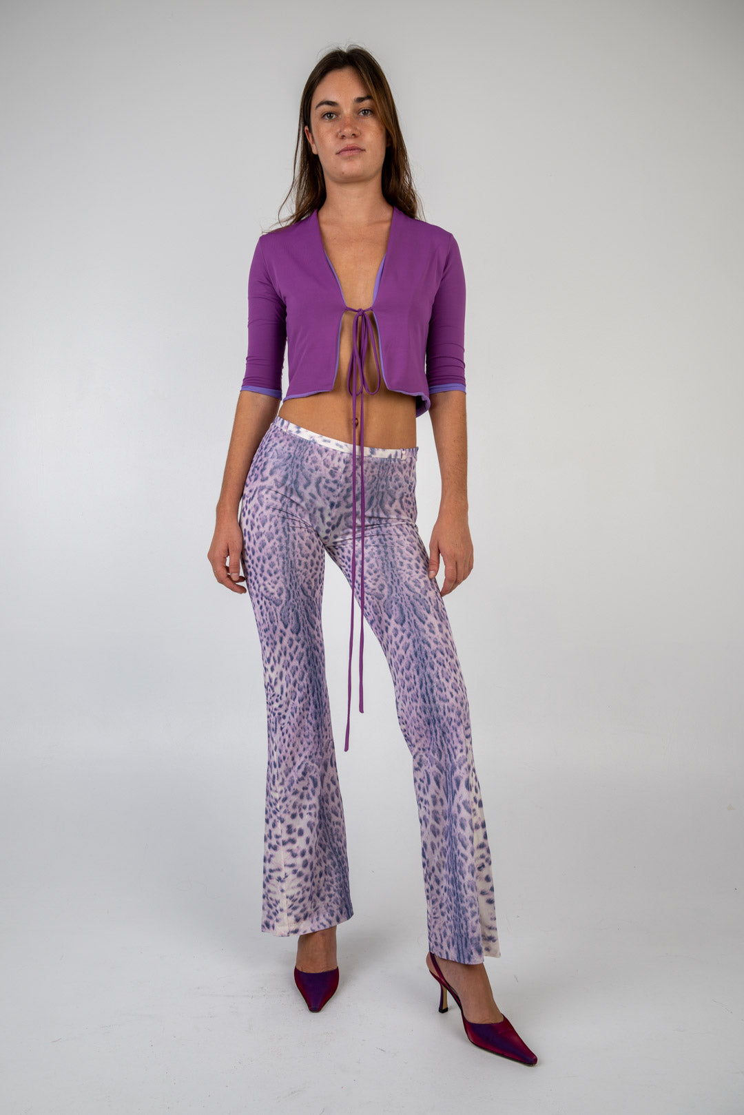 Mauve Two-Tone Wrap Top