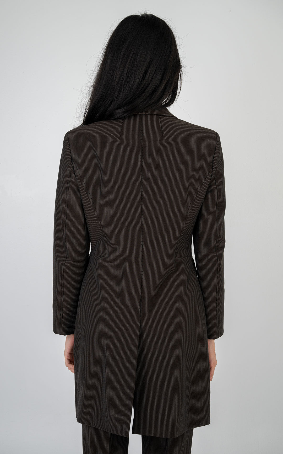 Alberta Ferretti Espresso Pinstripe Pantsuit