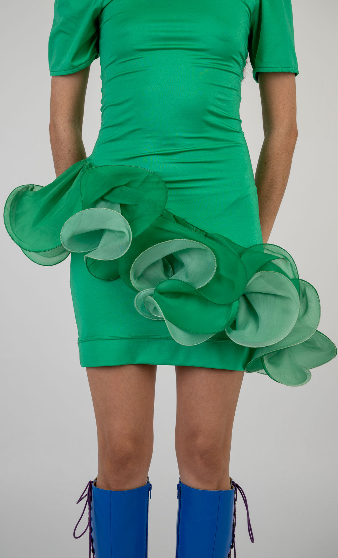 Emerald Silk Swirl Dress