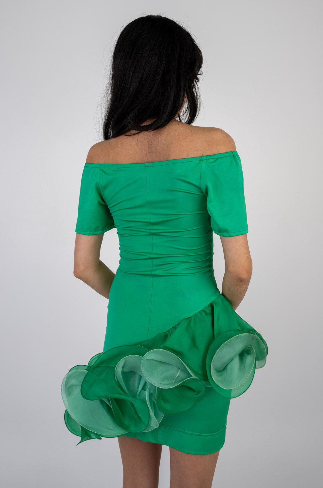 Emerald Silk Swirl Dress