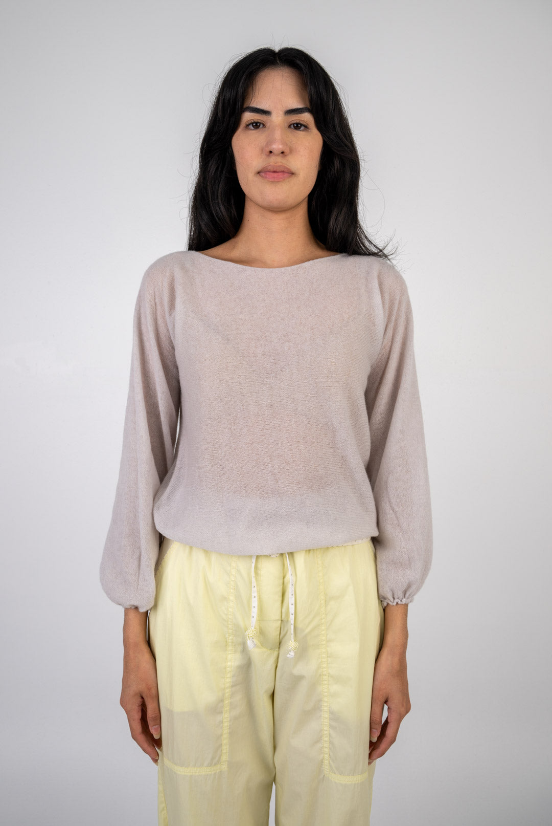 Dove Cashmere Balloon Sleeve Knit