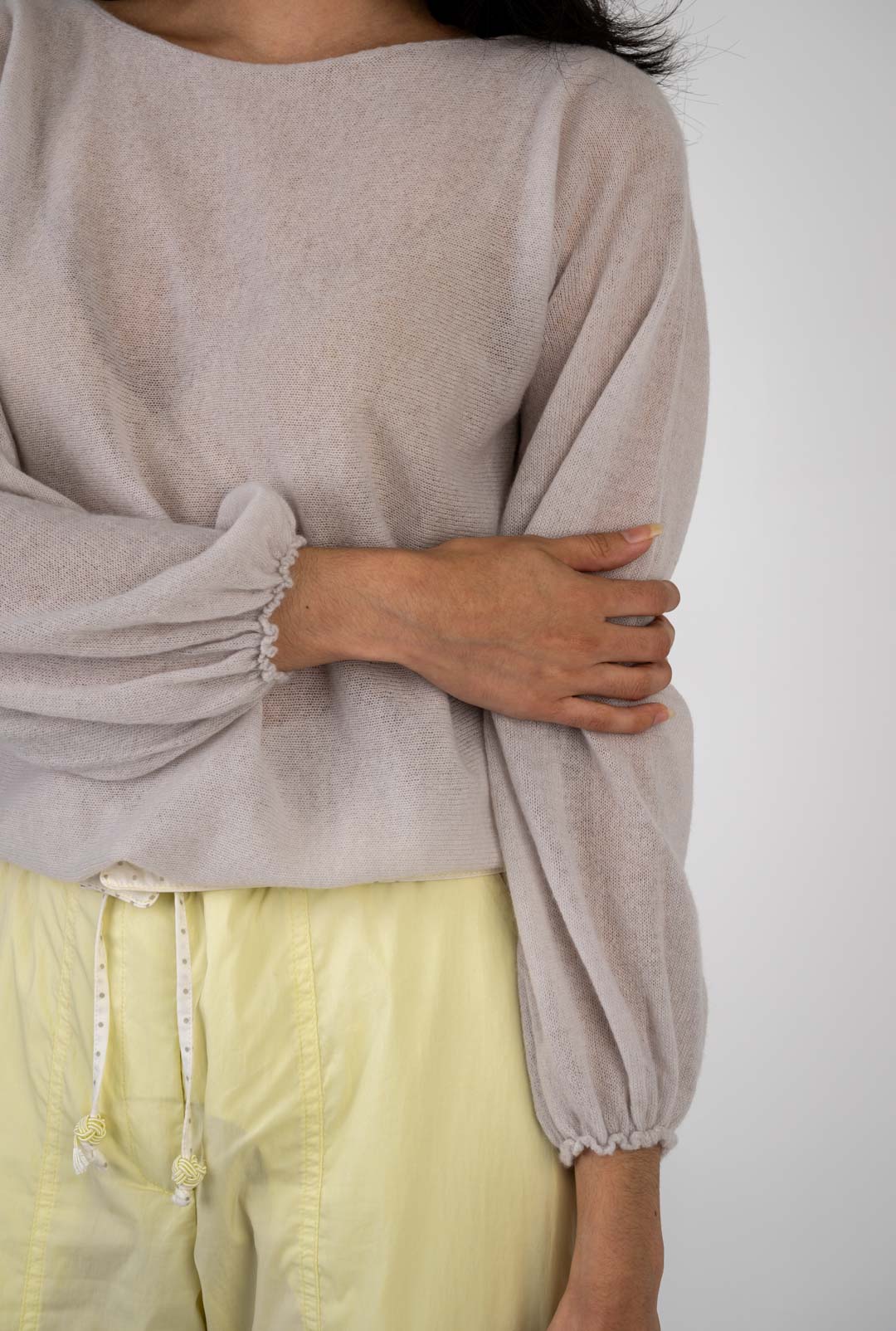 Dove Cashmere Balloon Sleeve Knit