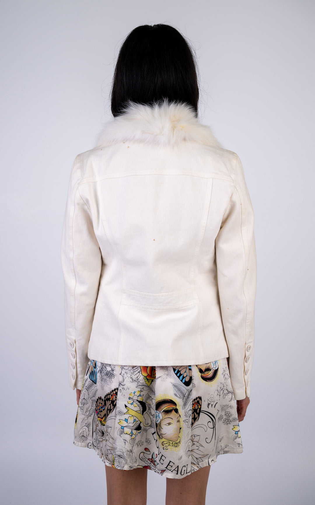 Thes & Thes Fox Trim Bedazzled Blazer