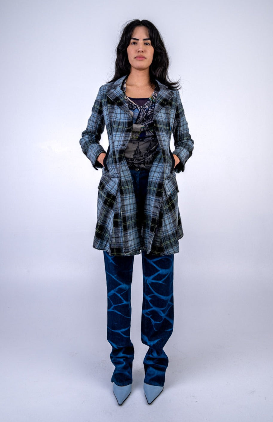 Marithé + François Girbaud Plaid Coat