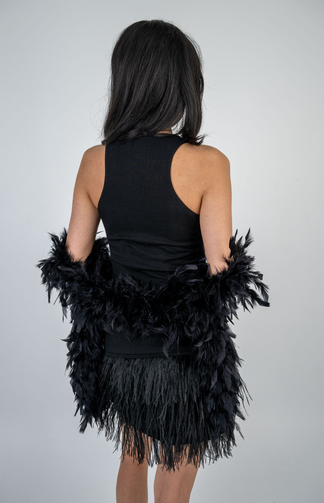 Midnight Feathered Dress