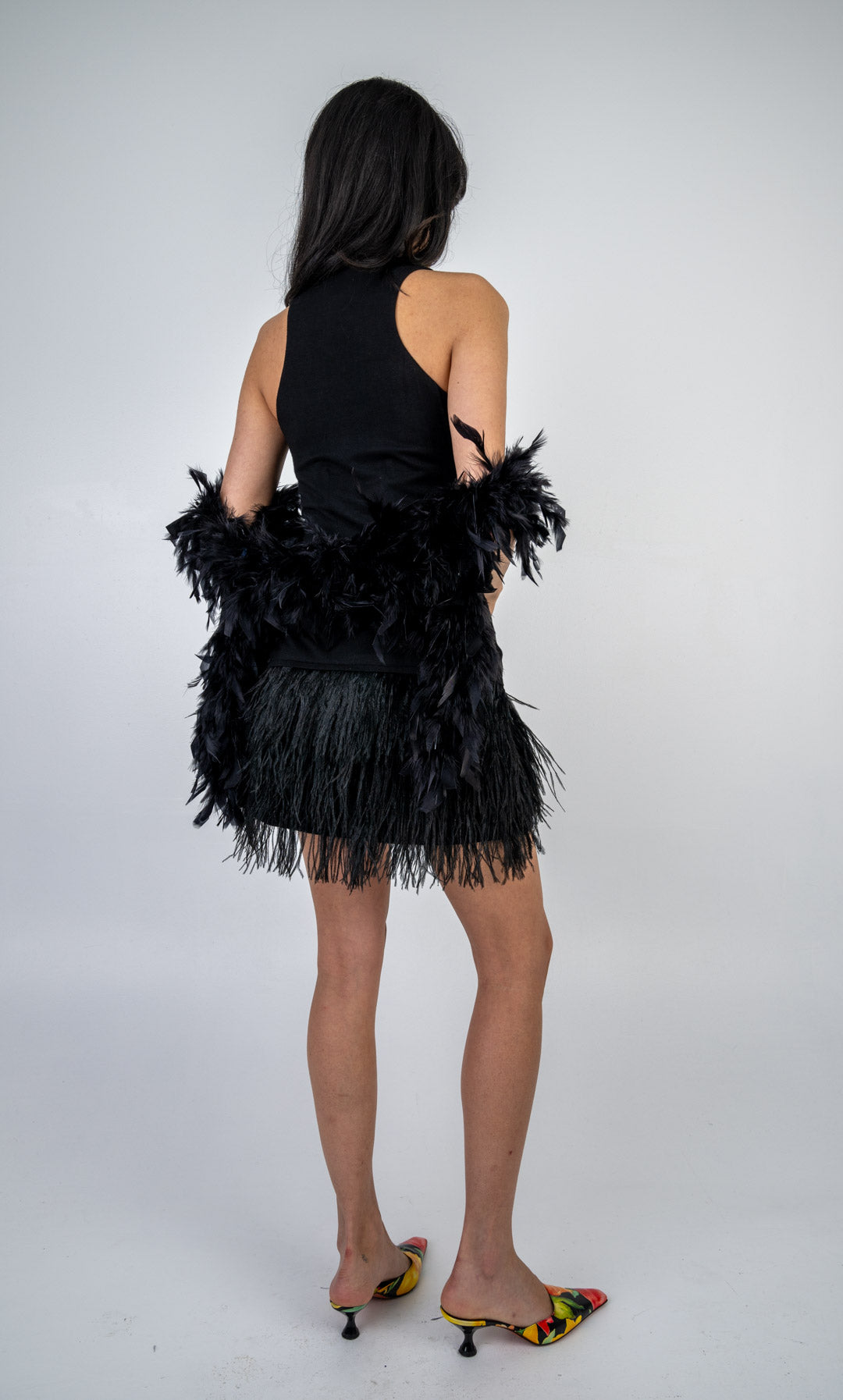 Midnight Feathered Dress