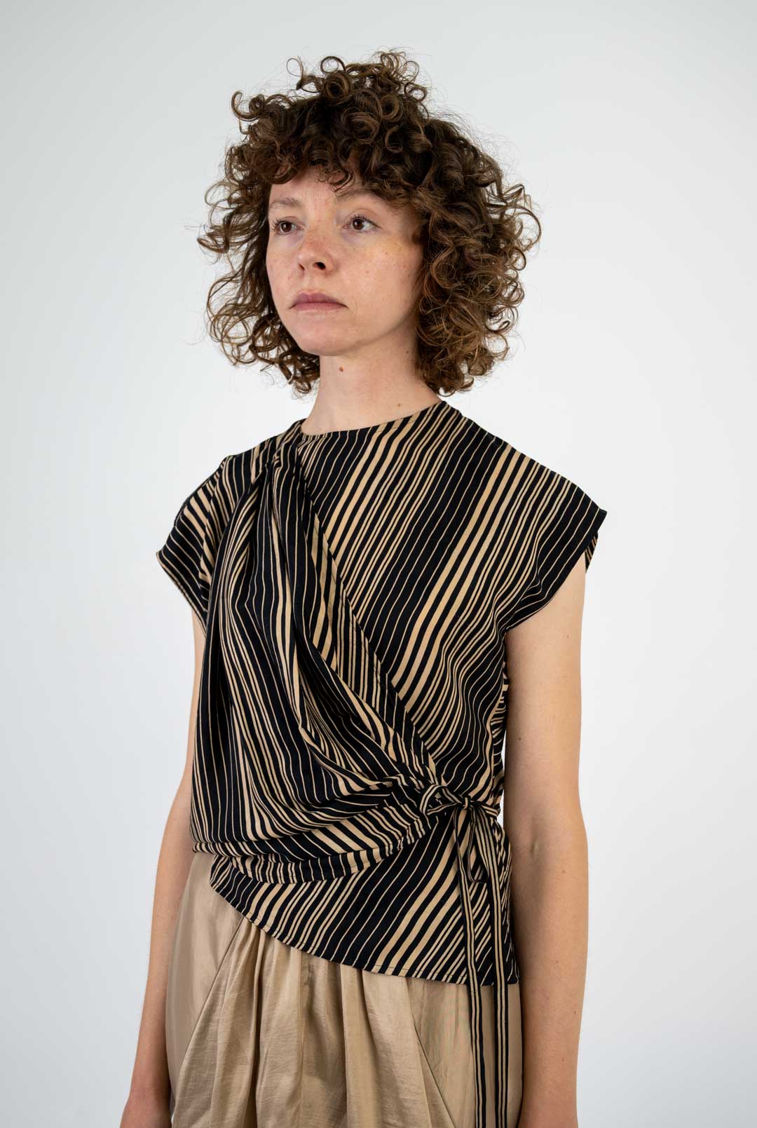 Emmanuel Ungaro Striped Wrap Blouse