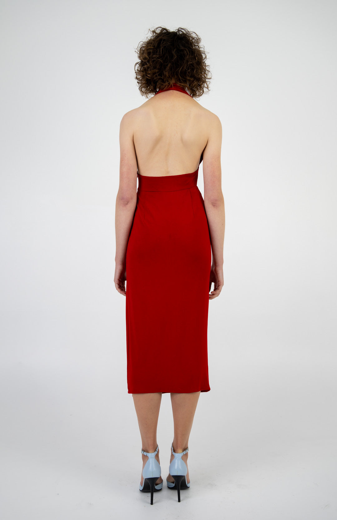 Norma Kamali Scarlet Halter Dress