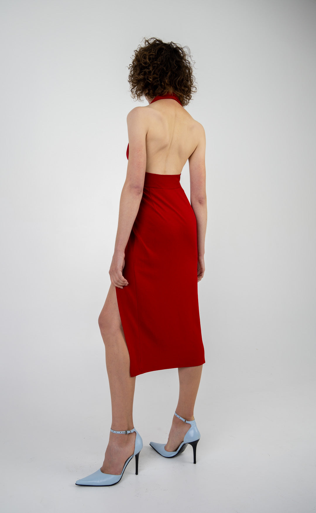 Norma Kamali Scarlet Halter Dress