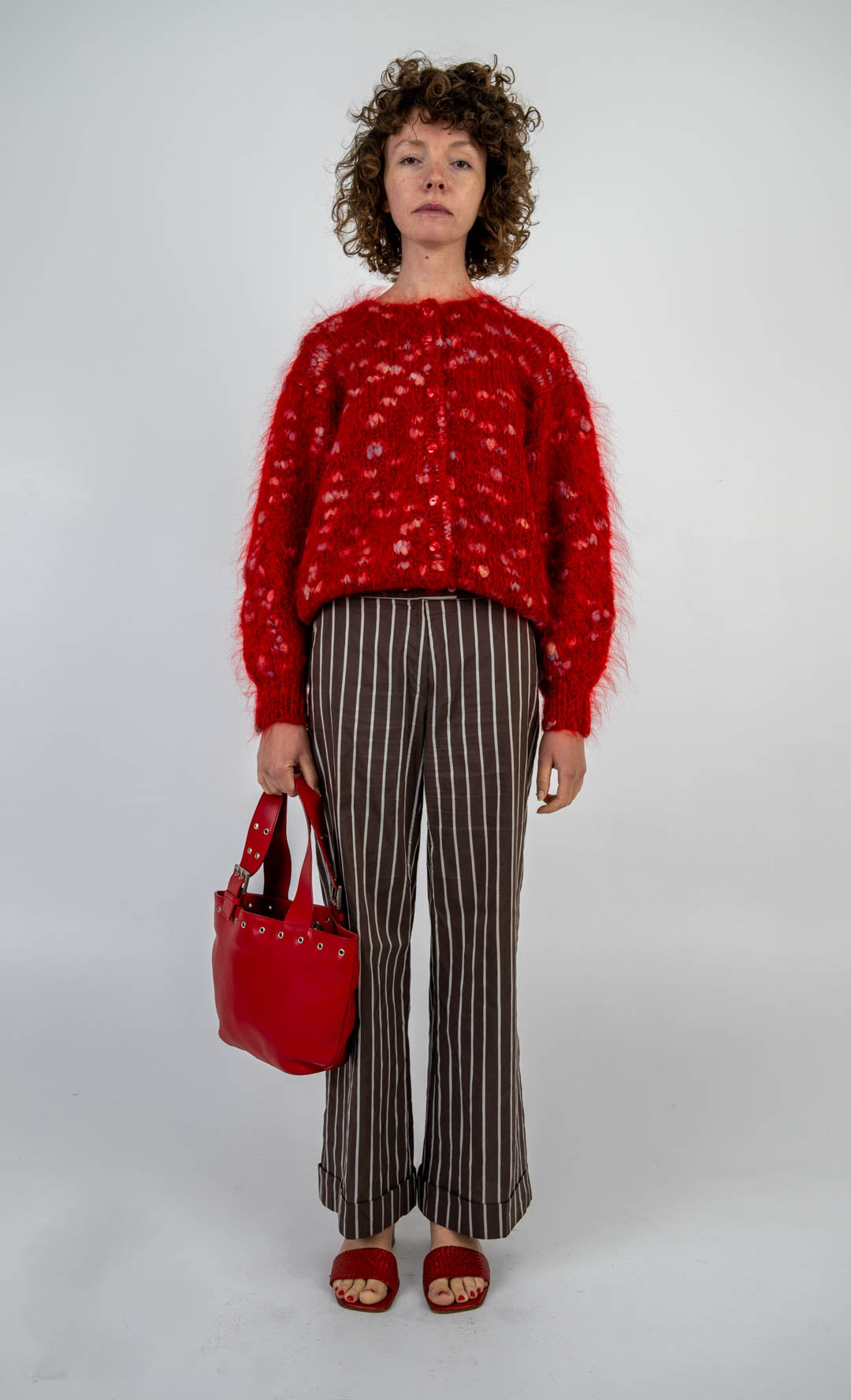 Cerise Shag Cardigan