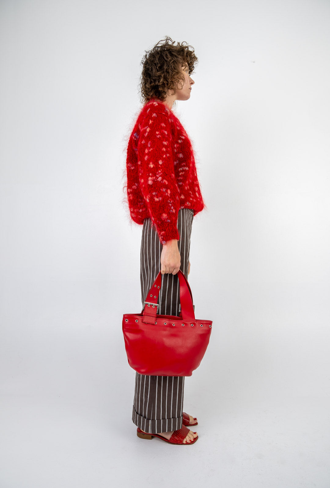 Ruby Leather Bucket Bag