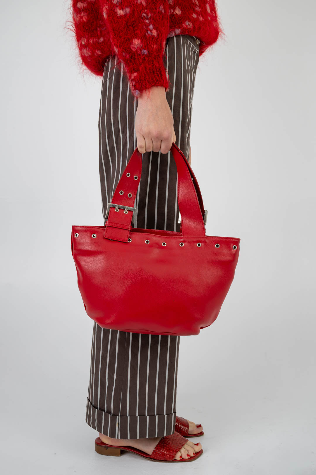 Ruby Leather Bucket Bag