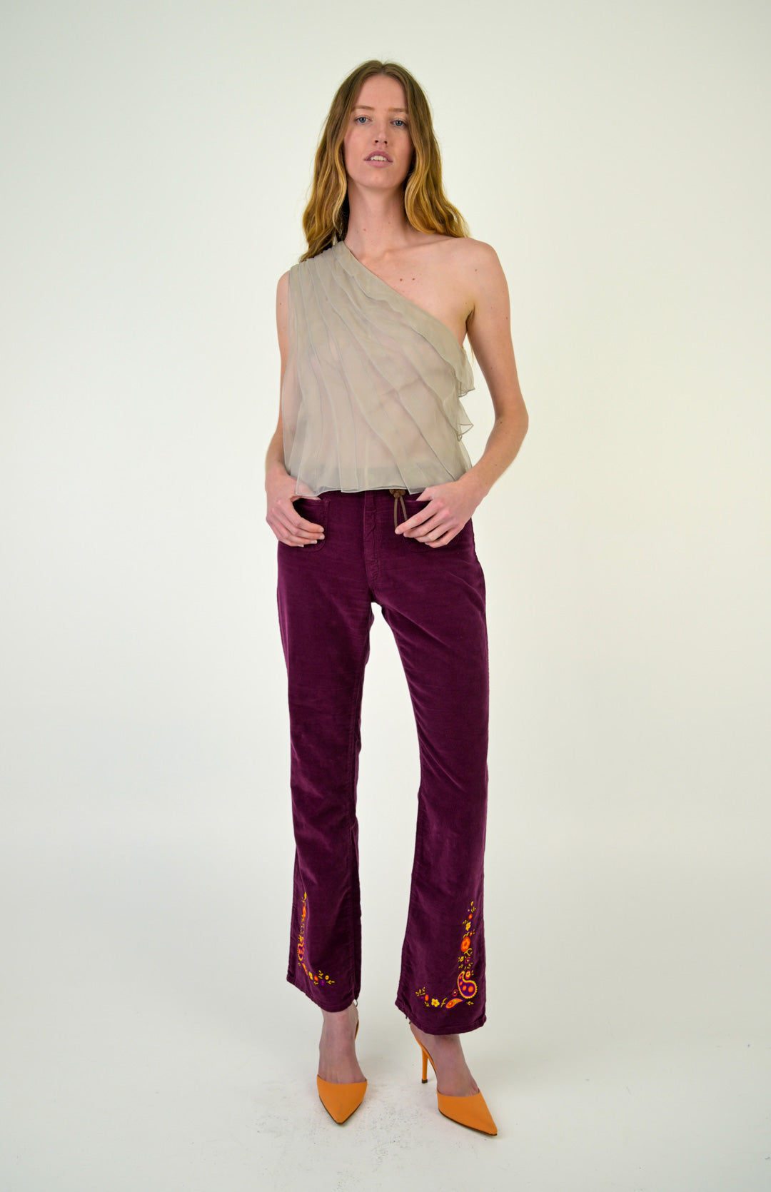 Fiorucci Mulberry Velvet Flares