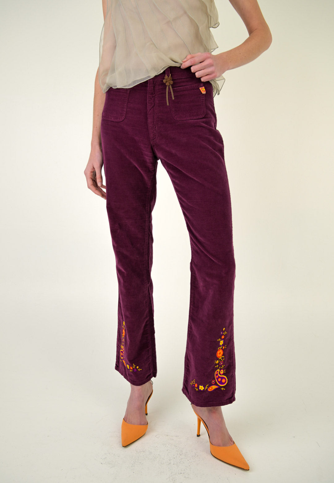 Fiorucci Mulberry Velvet Flares