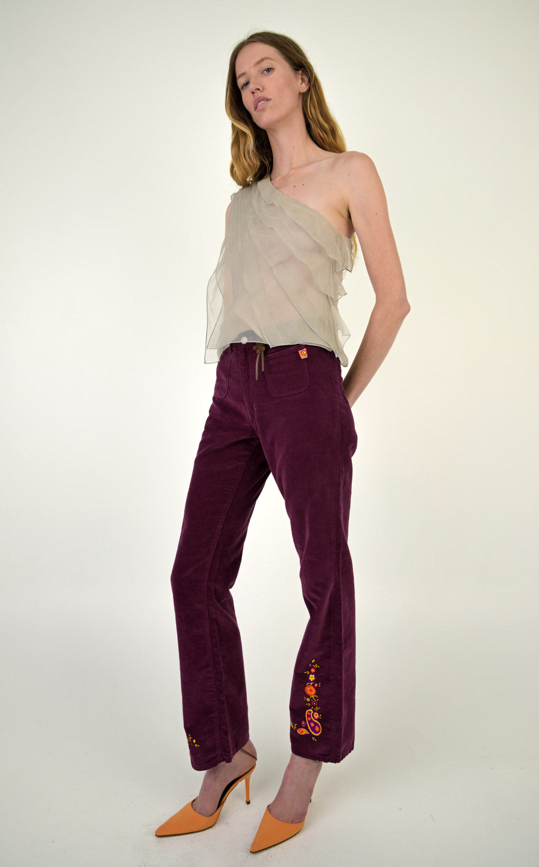 Fiorucci Mulberry Velvet Flares