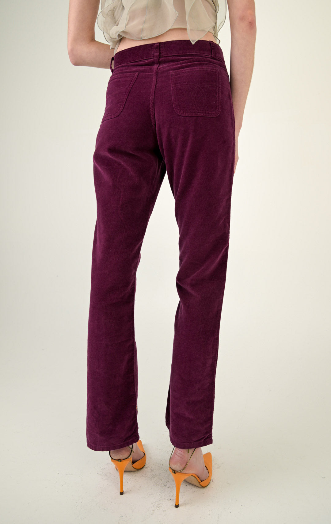Fiorucci Mulberry Velvet Flares