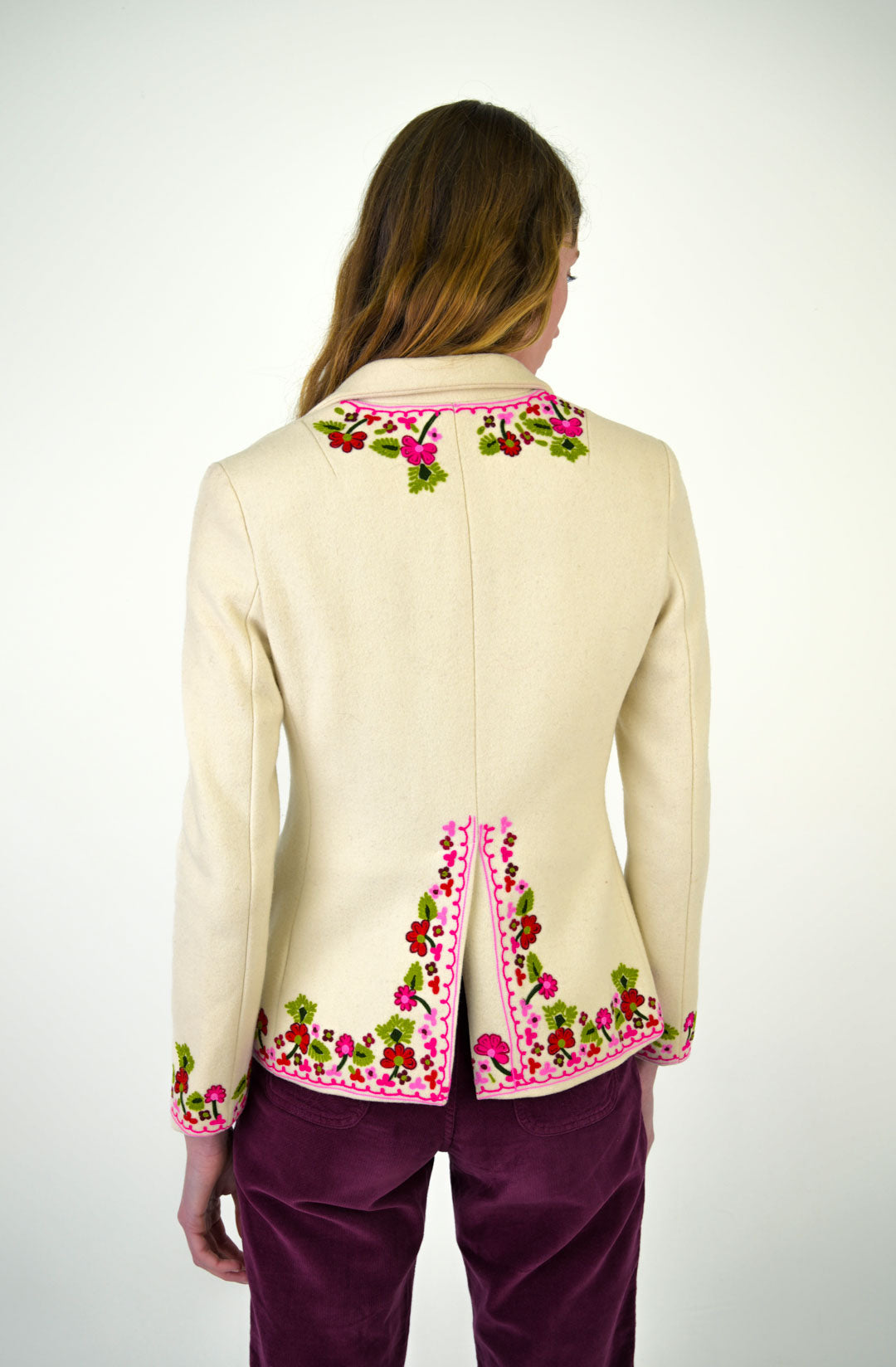 2-Piece Embroidered Wool Vest
