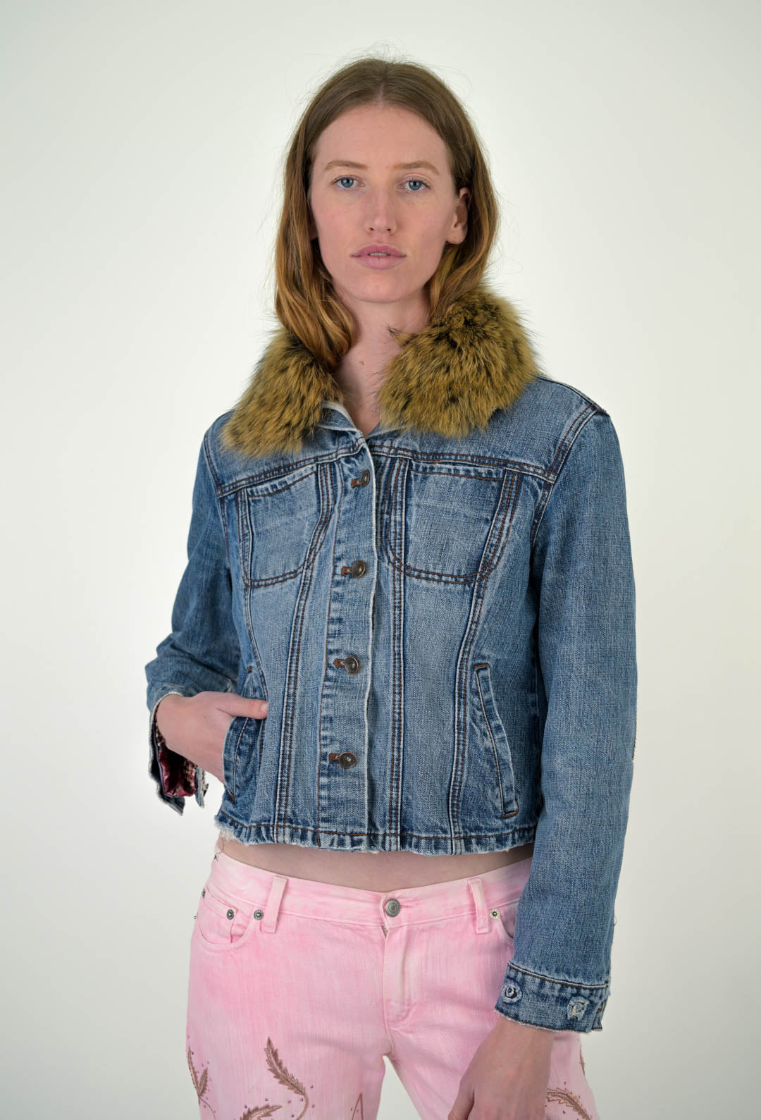 denim jacket with fluffy inside