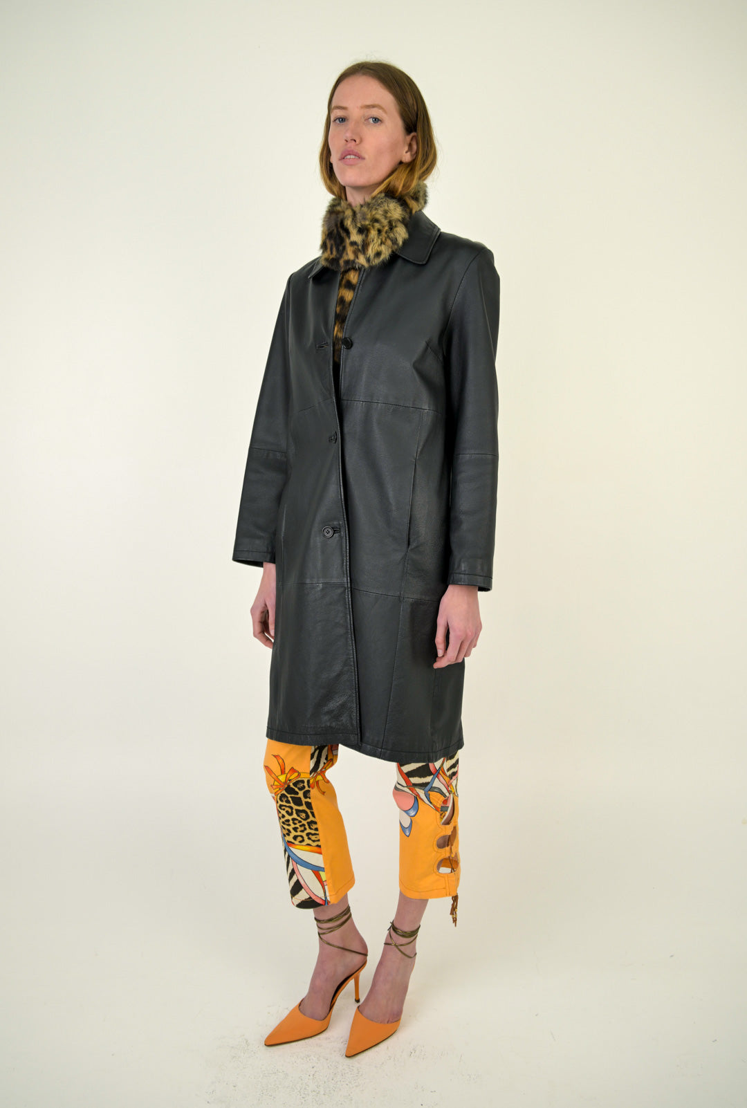 Sable Leather Panel Coat
