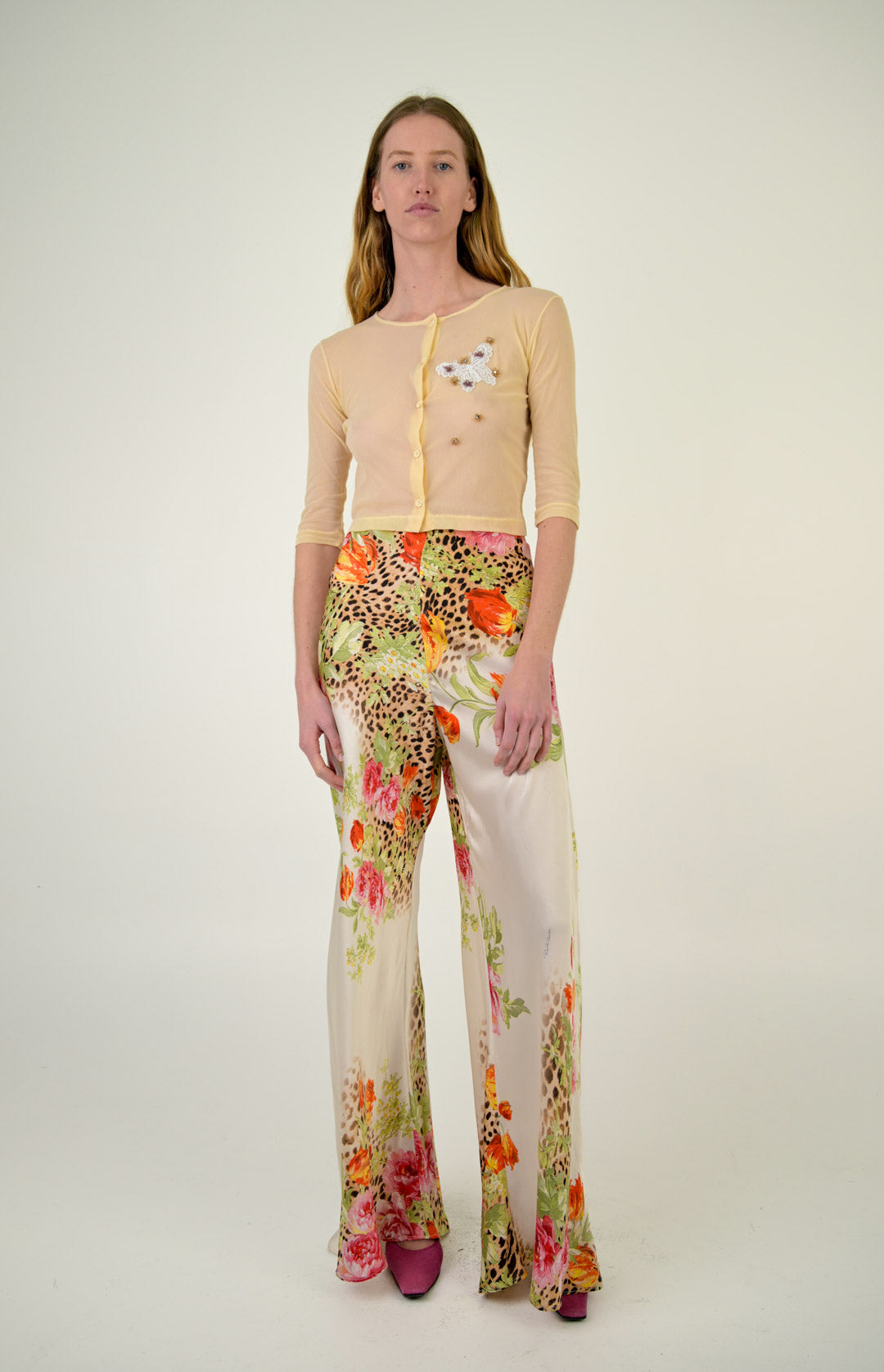Roberto Cavalli Silk Palazzo Pants