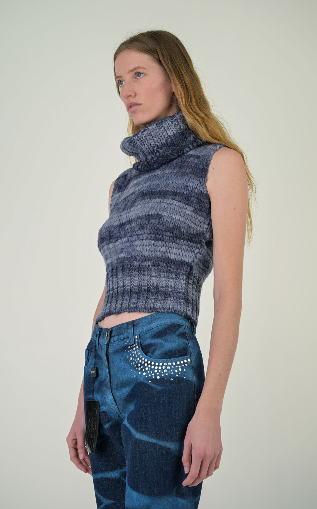 Marine Wool Sleeveless Knit