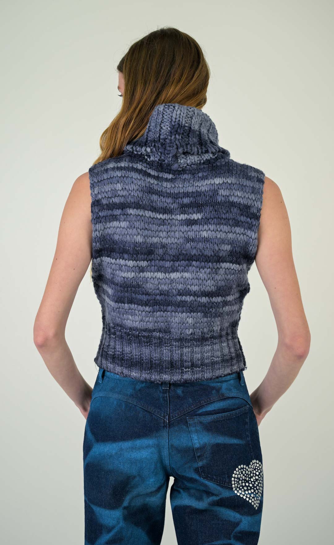 Marine Wool Sleeveless Knit