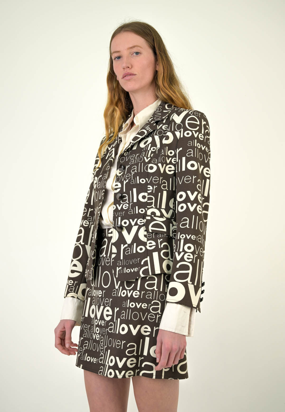 Moschino "Love All Over" Skirt Suit