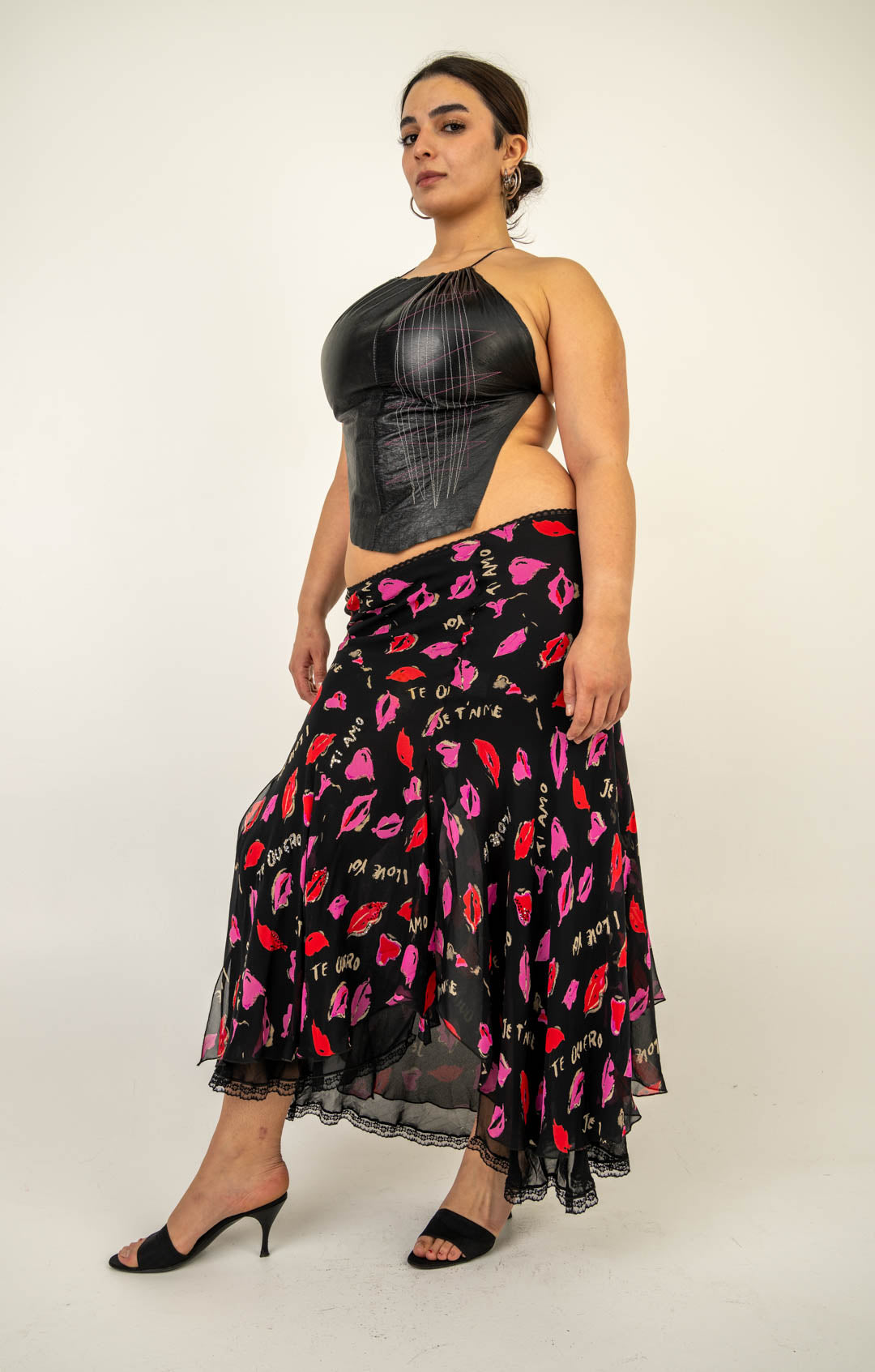 Lipstick Silk Skirt
