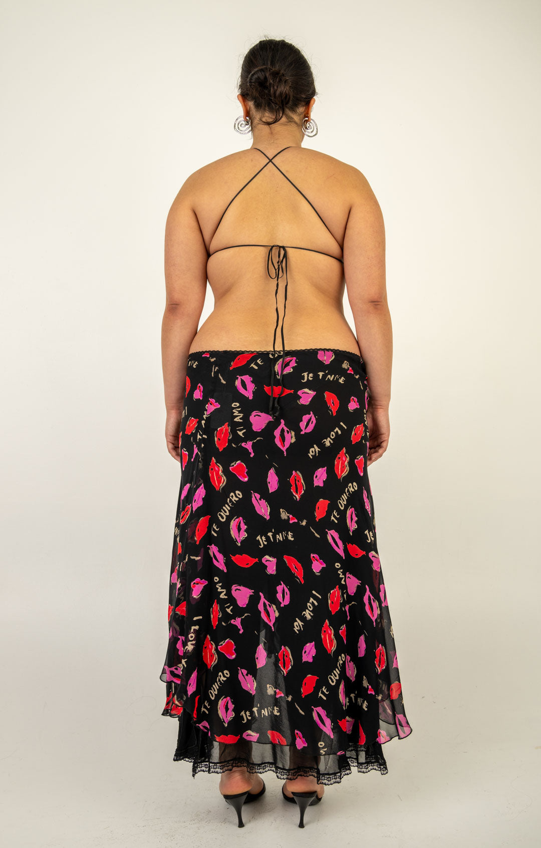 Lipstick Silk Skirt
