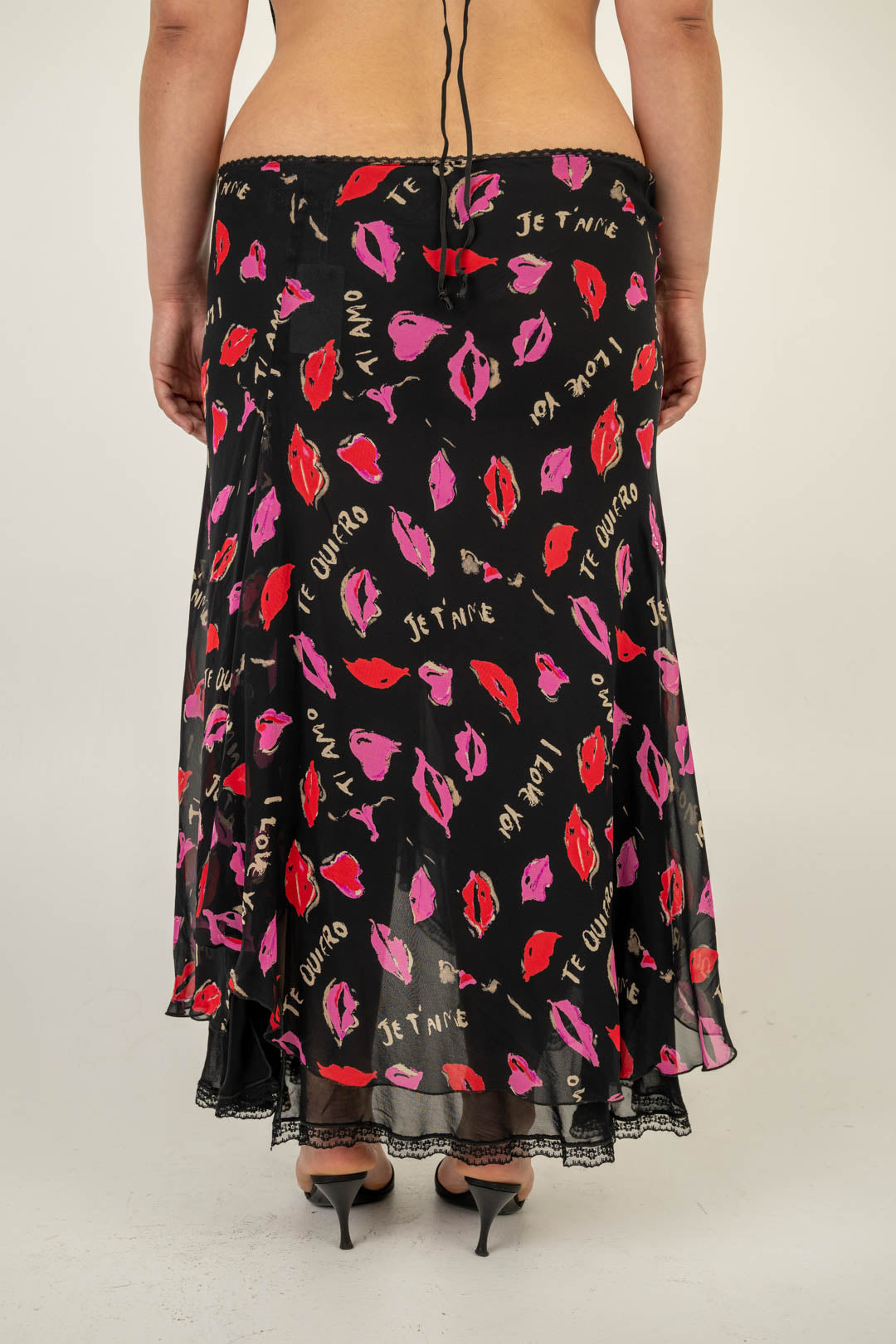 Lipstick Silk Skirt