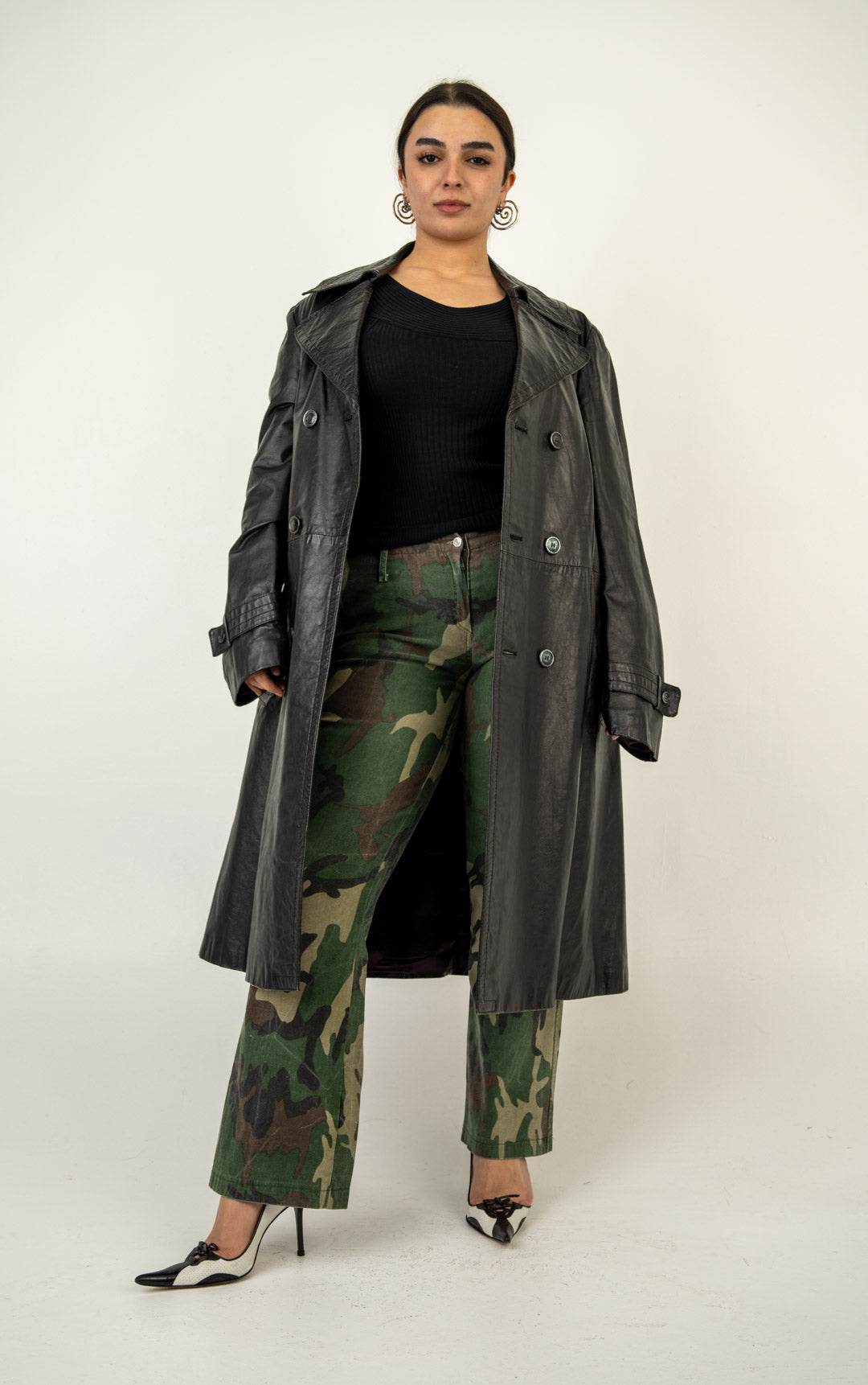 Charred Leather Trench