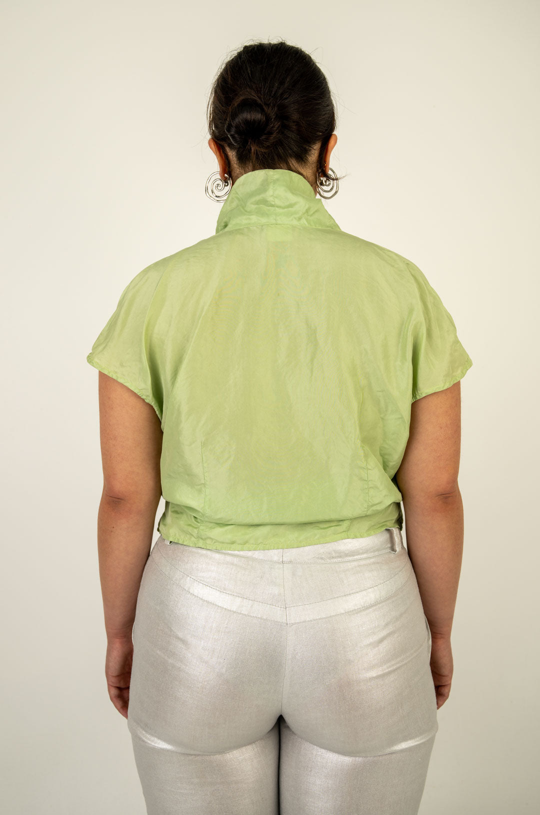 Mint Silk Drape Blouse