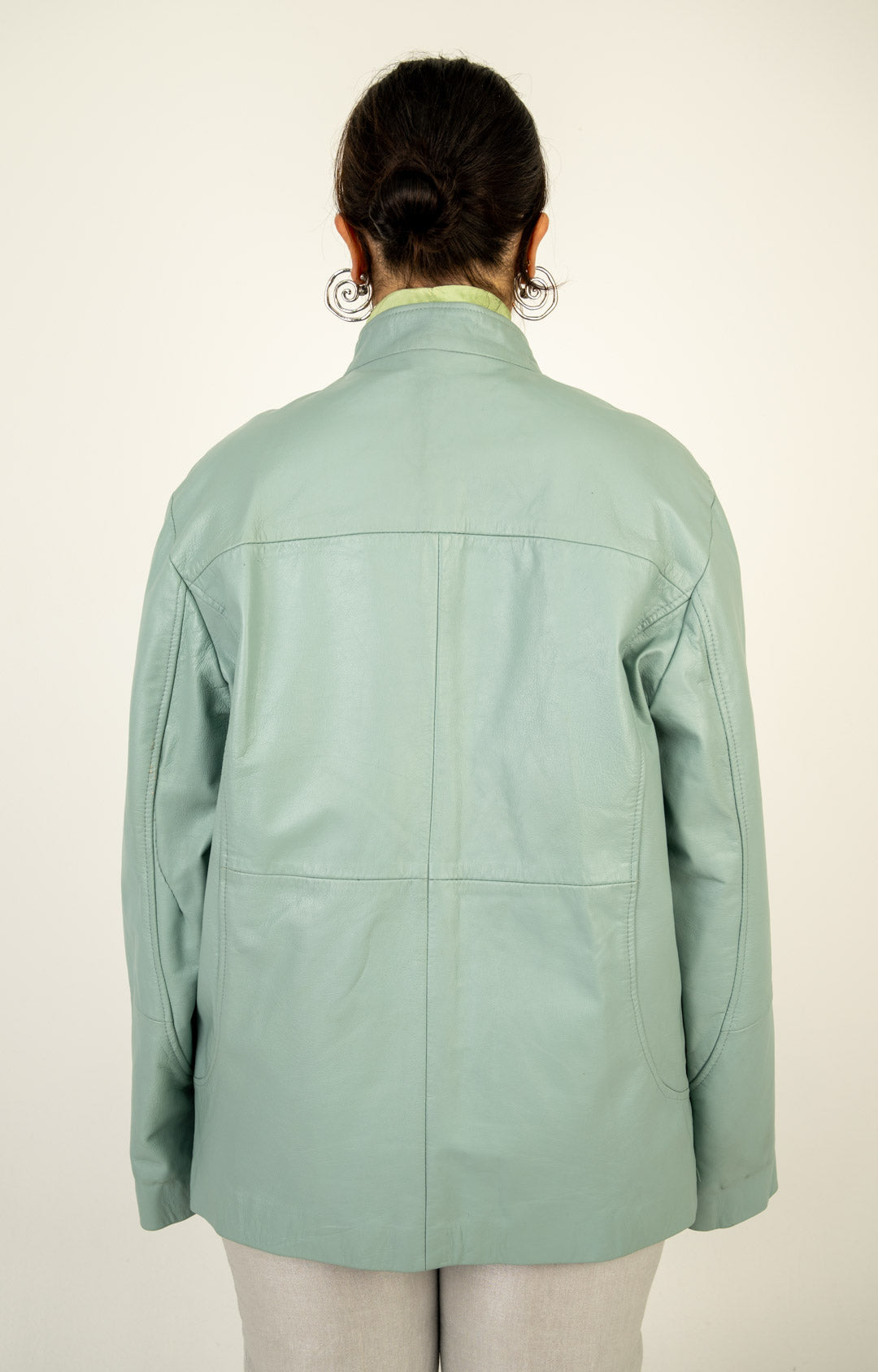 Baby Blue Leather Jacket