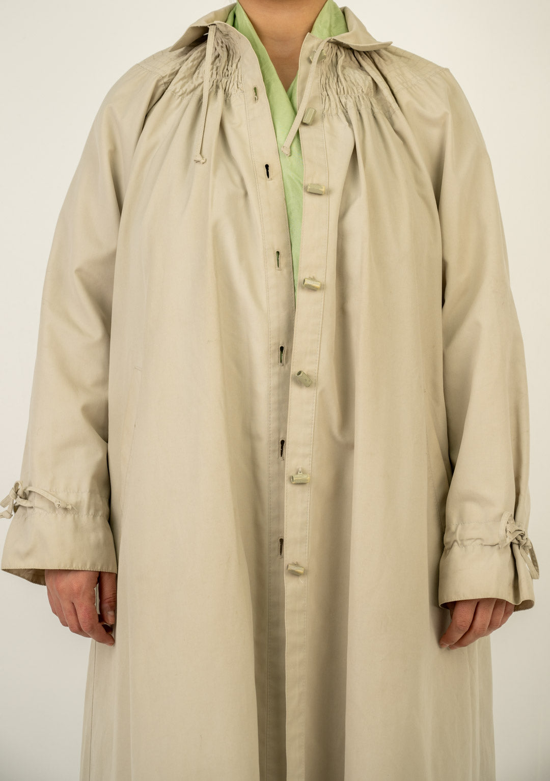 Ruched Trench Coat