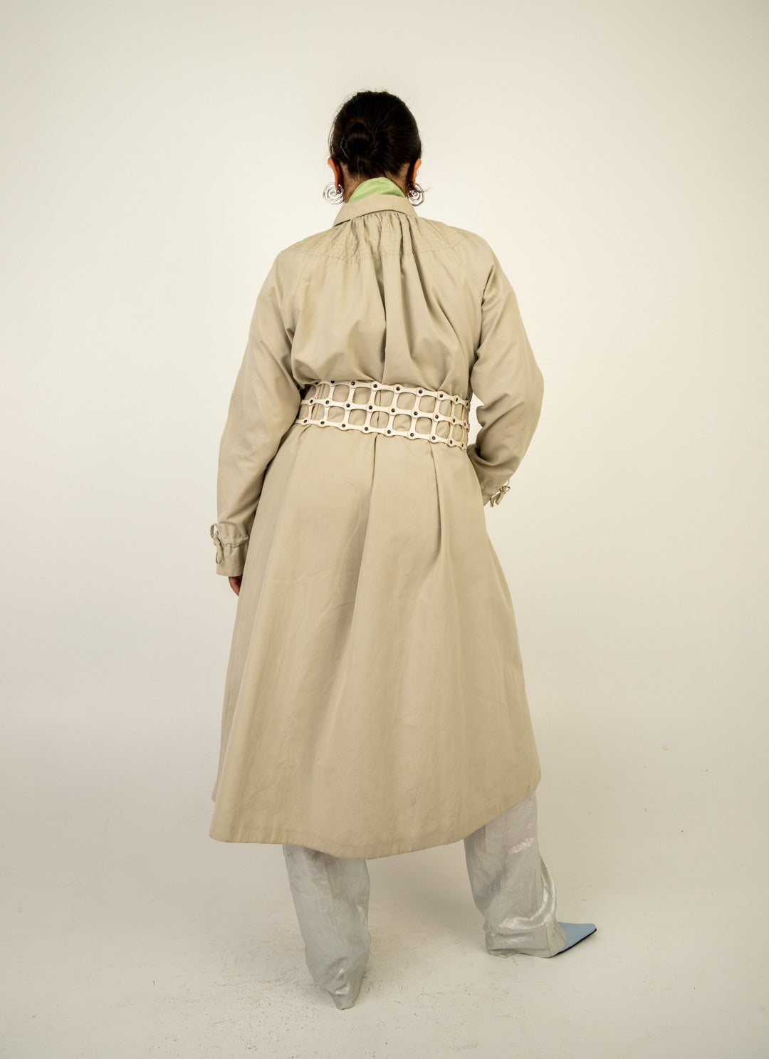 Ruched Trench Coat