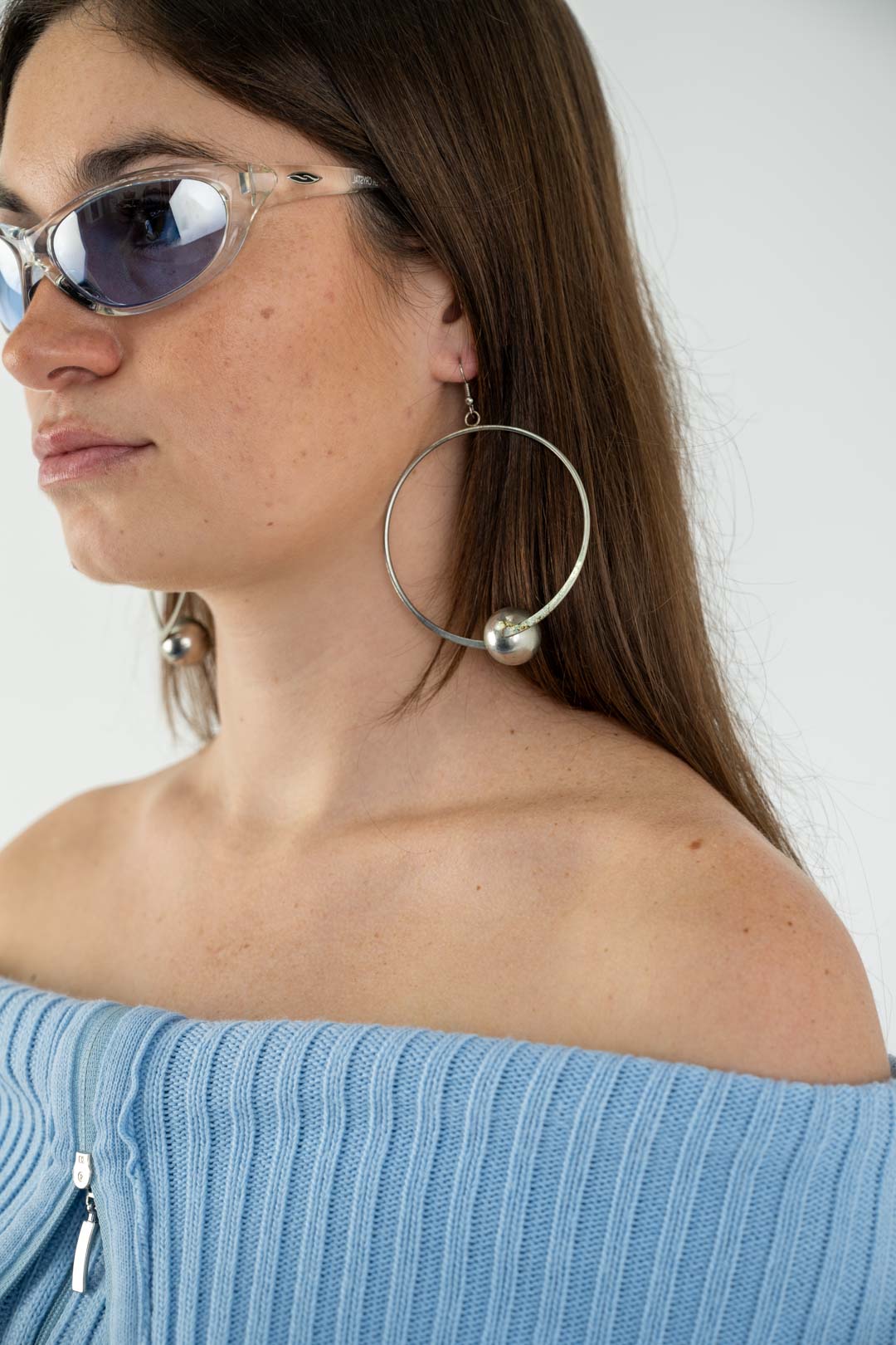 Silver Bauble Hoops