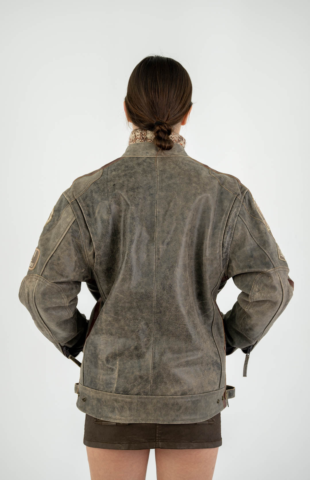 Hazel Leather Racer Jacket