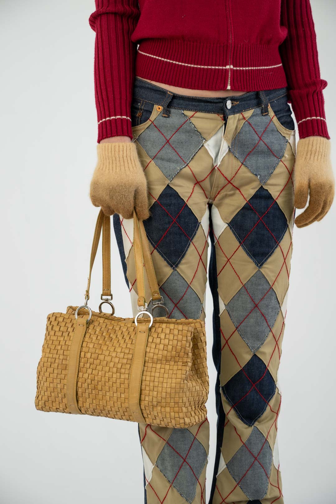 Ochre Woven Leather Purse