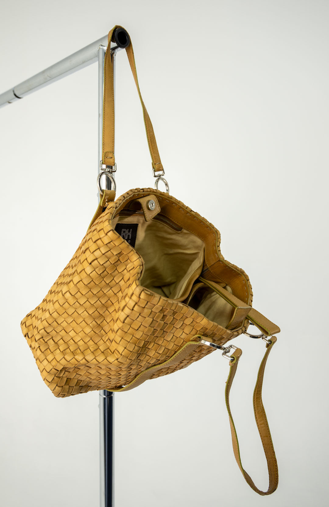 Ochre Woven Leather Purse