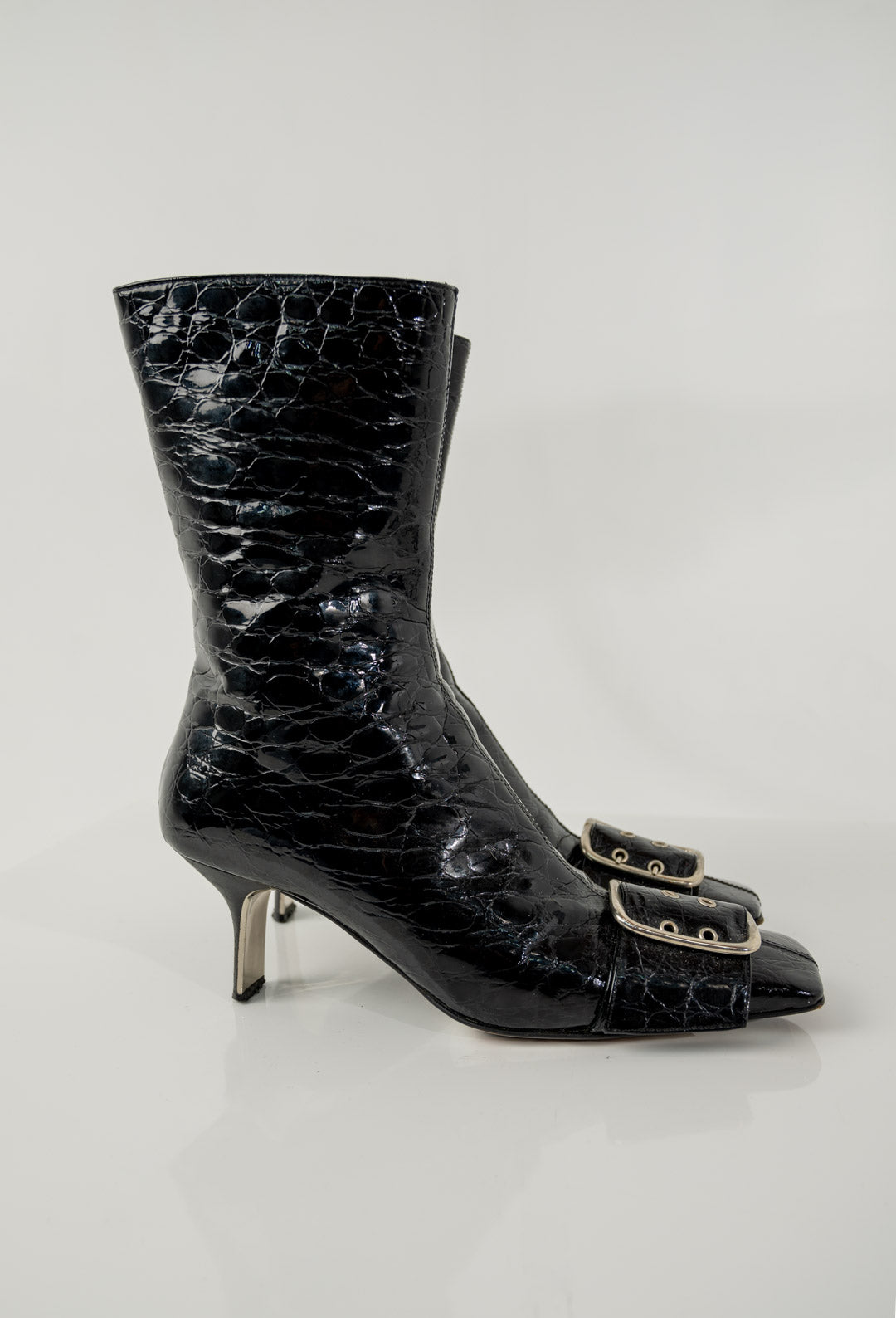 Gianmarco Lorenzi Leather Buckle Boots (38)