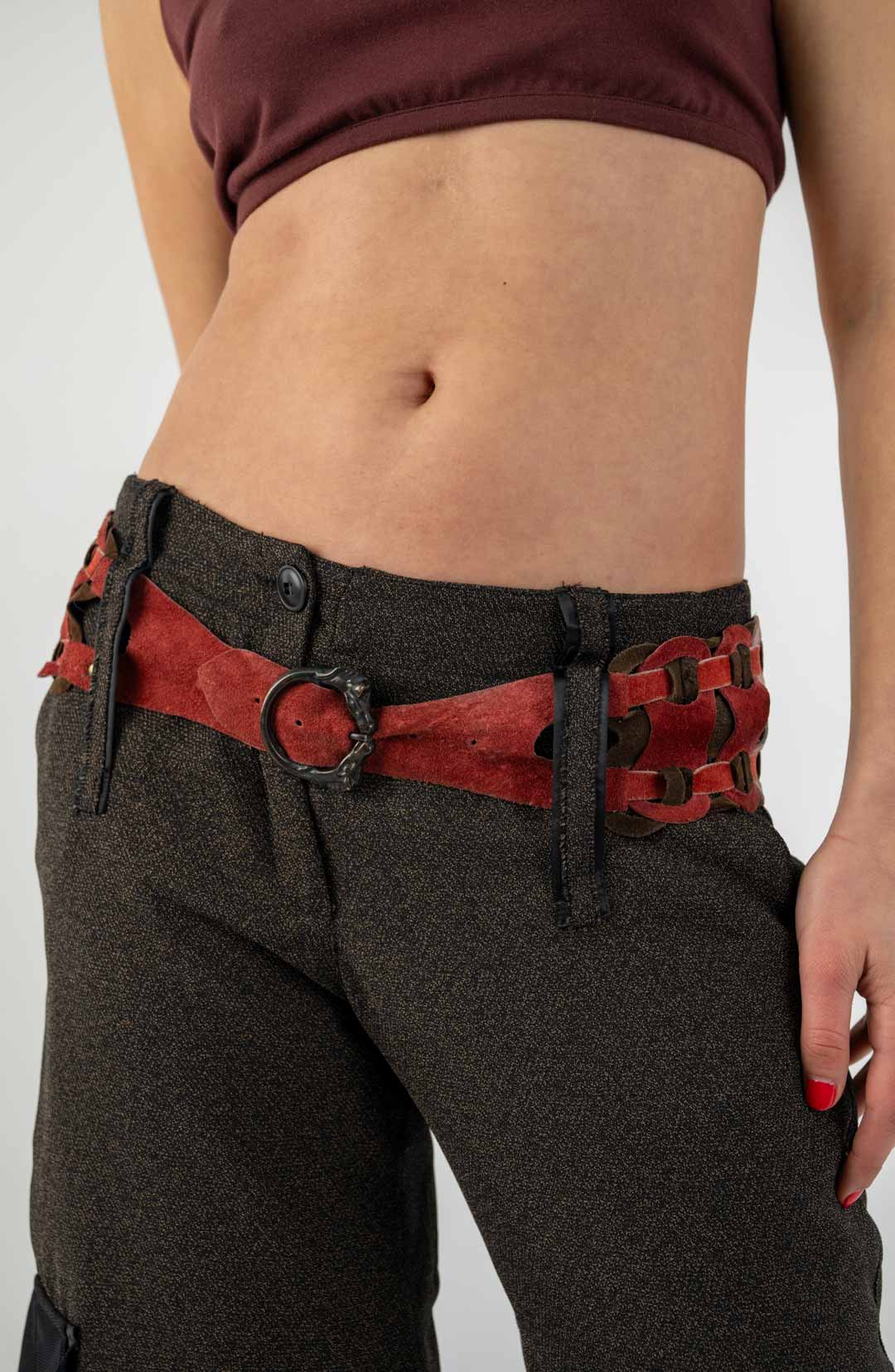 Woven Multicolor Leather Belt