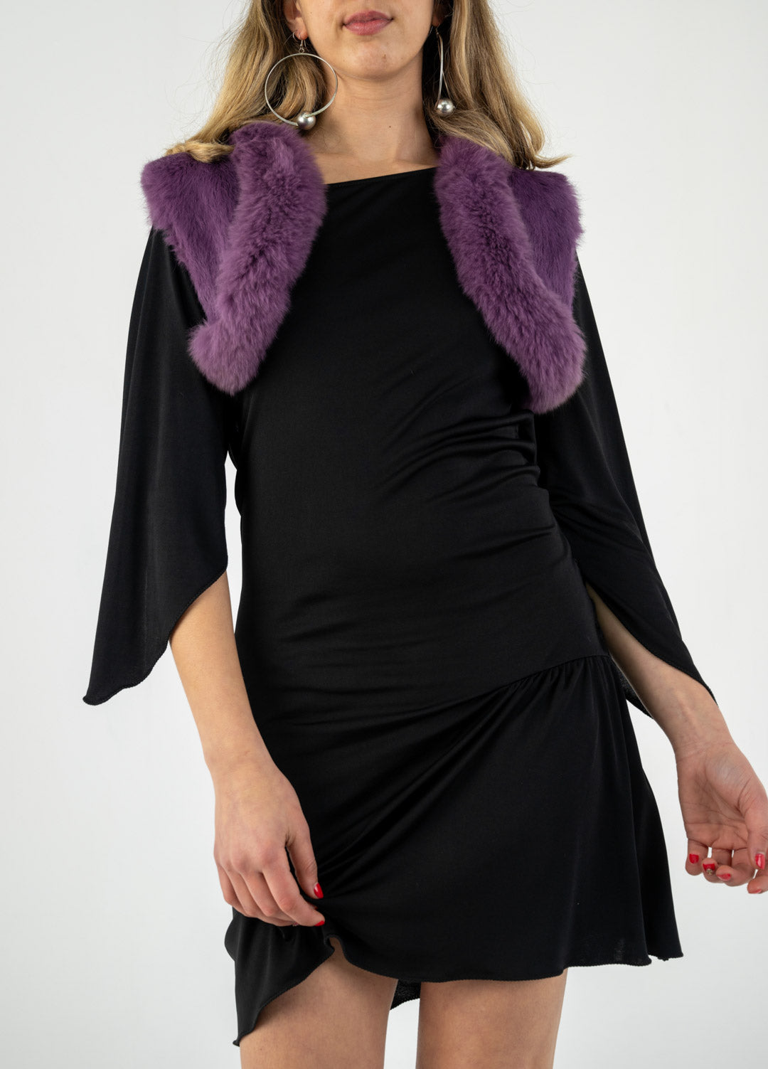 Lilac Rabbit Fur Shrug