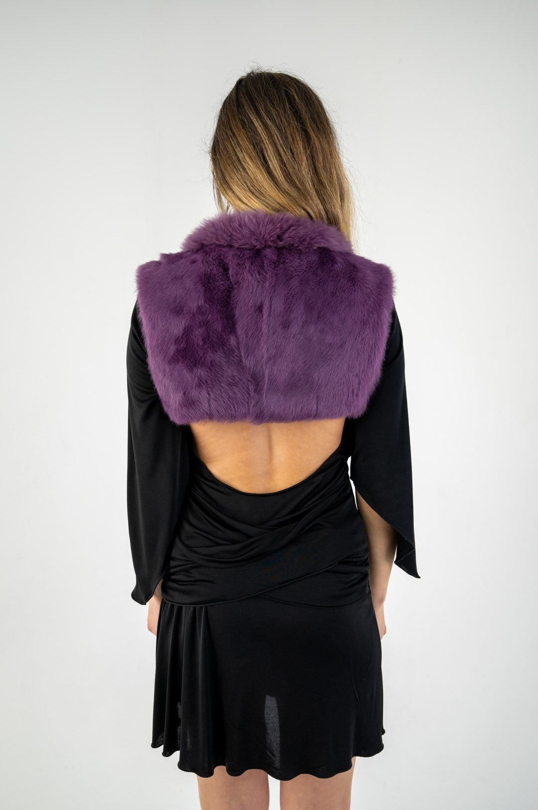 Lilac Rabbit Fur Shrug
