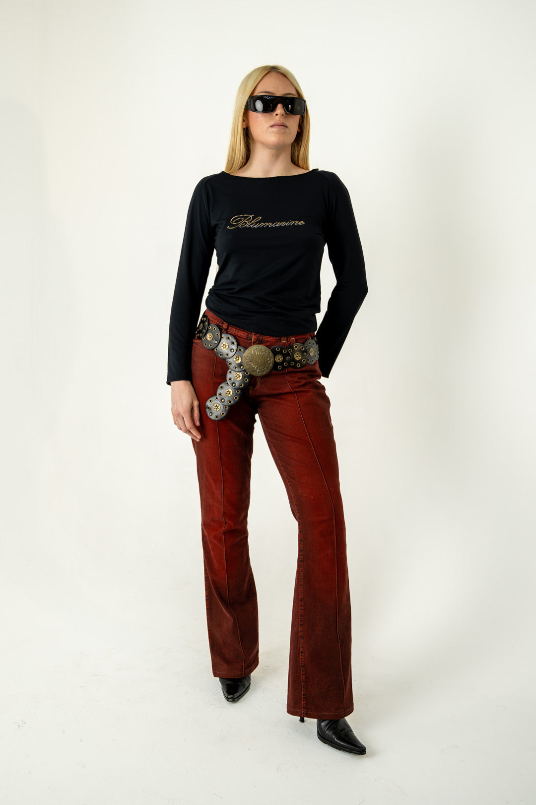 Angelo Marani Oxblood Flares