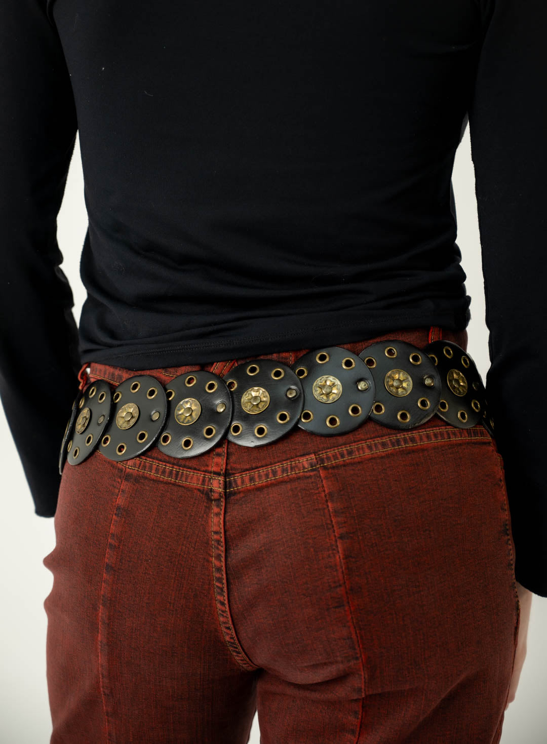 Leather Grommet Disc Belt